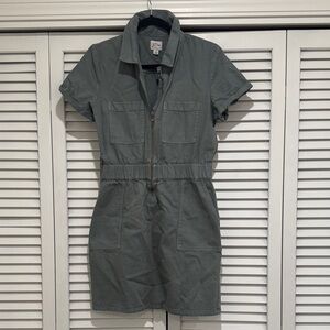 Green Short Sleeve Utility Dress